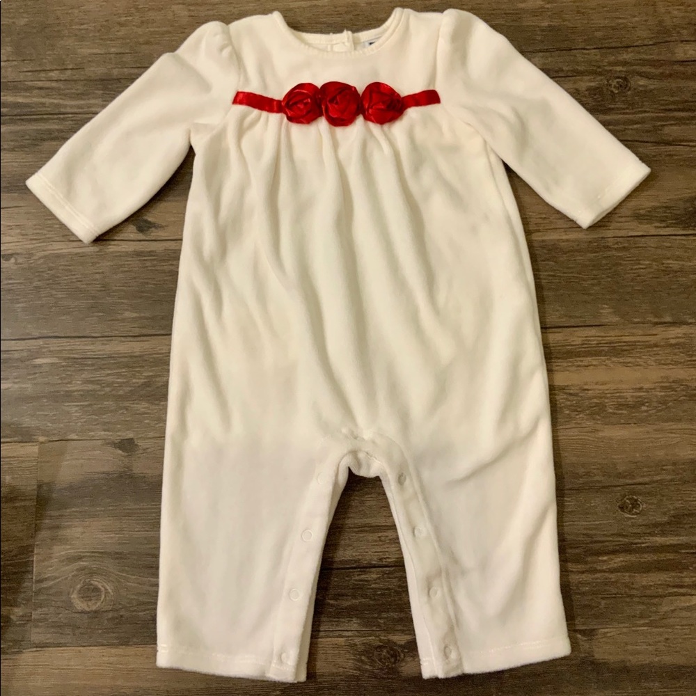 Janie And Jack Rose Velour One Piece